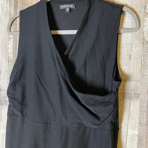 Eileen Fisher Black Faux Wrap Dress - Picture 2 of 6